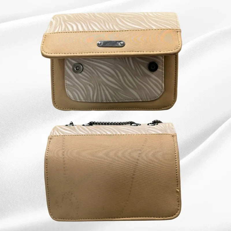 Beige Luxury Faux Leather Shoulder Bag for Women | Casual & Work