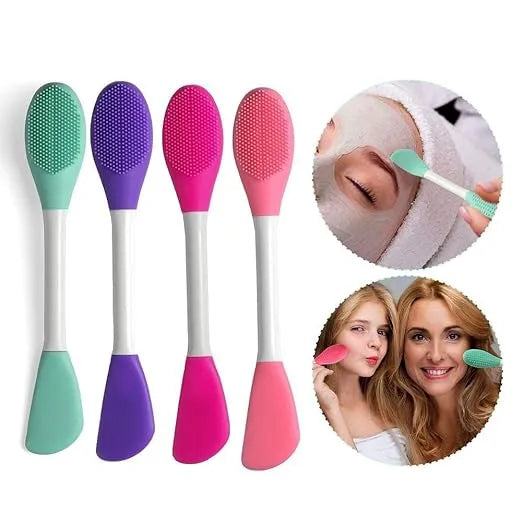 Double-Ended Silicone Face Mask & Cleansing Brush | Reusable Skincare Tool (2 Pack)