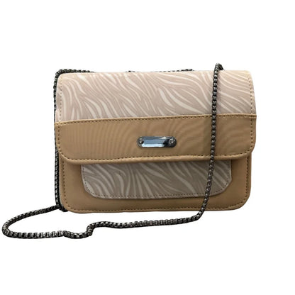 Beige Luxury Faux Leather Shoulder Bag for Women | Casual & Work