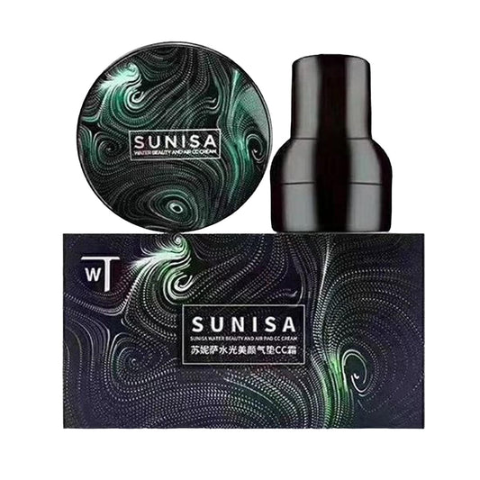 SUNISA 3-in-1 Air Cushion Foundation | CC & BB Cream Waterproof Base