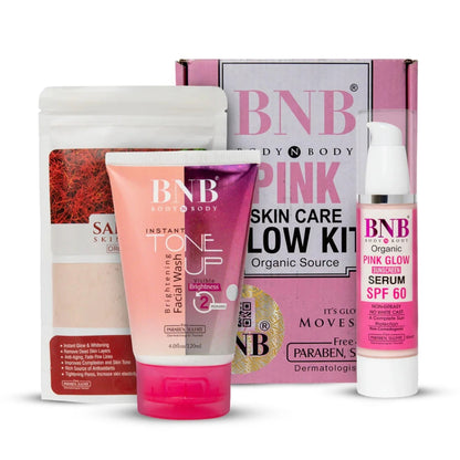BNB Pink Face Glow Kit | 3-in-1 Wash, Mask & SPF Skincare Set