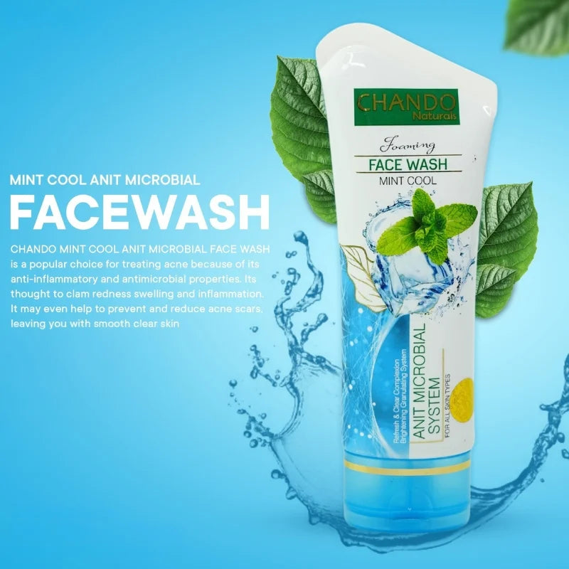 Chando Naturals Mint Cool Face Wash 100ml | Anti-Microbial Cleanser for Oily & Acne-Prone Skin