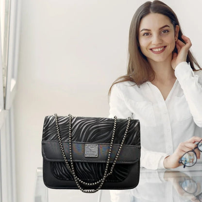 Charcoal Black Luxury Faux Leather Shoulder Bag for Women | Casual & Work