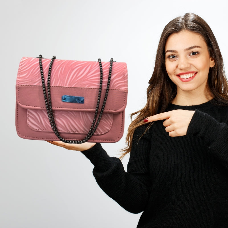 Pink Luxury Faux Leather Shoulder Bag for Women | Casual & Work Use