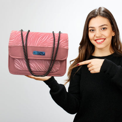 Pink Luxury Faux Leather Shoulder Bag for Women | Casual & Work Use