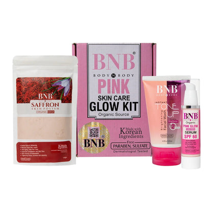 BNB Pink Face Glow Kit | 3-in-1 Wash, Mask & SPF Skincare Set