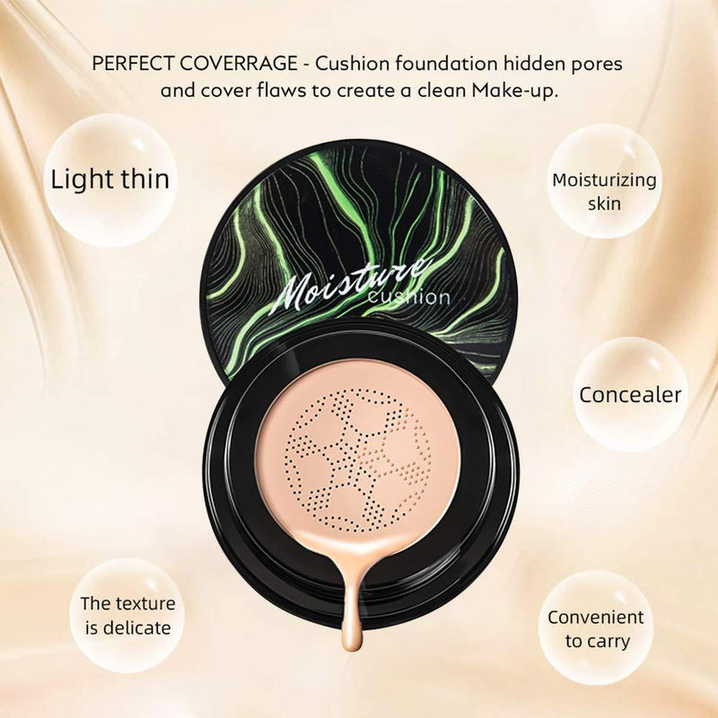 SUNISA 3-in-1 Air Cushion Foundation | CC & BB Cream Waterproof Base