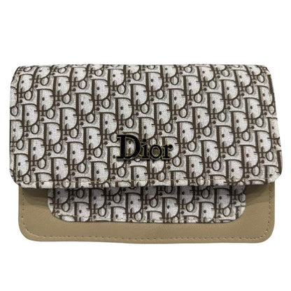 Dior Beige Oblique Canvas & Leather Flap Clutch | Designer Handbag