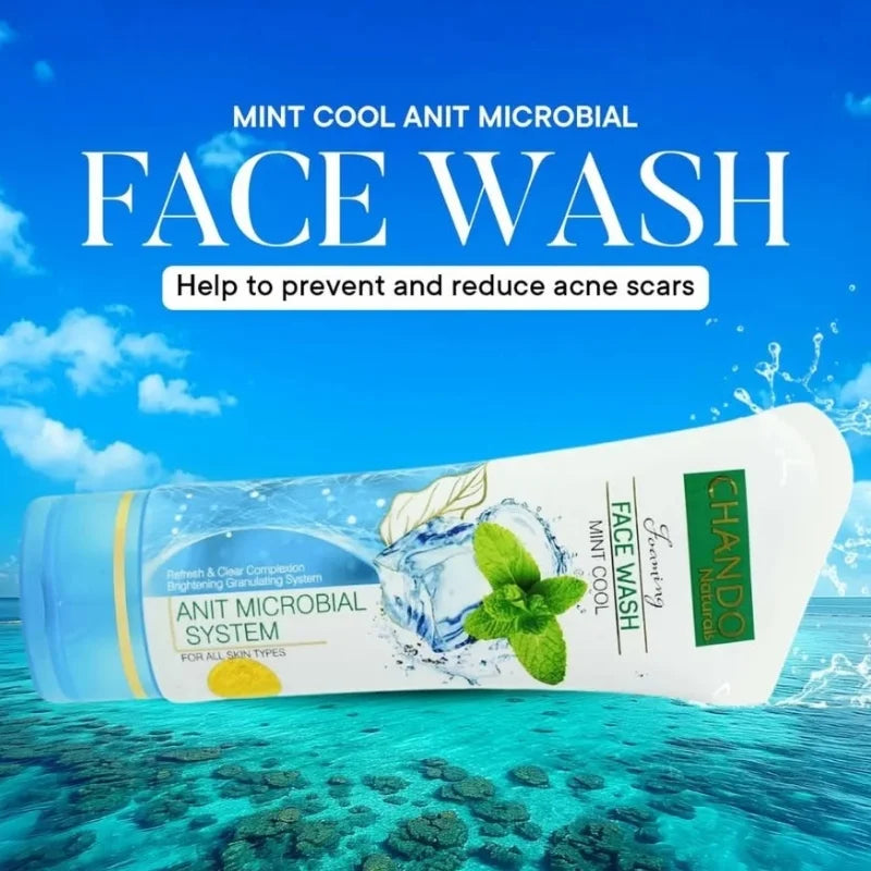 Chando Naturals Mint Cool Face Wash 100ml | Anti-Microbial Cleanser for Oily & Acne-Prone Skin