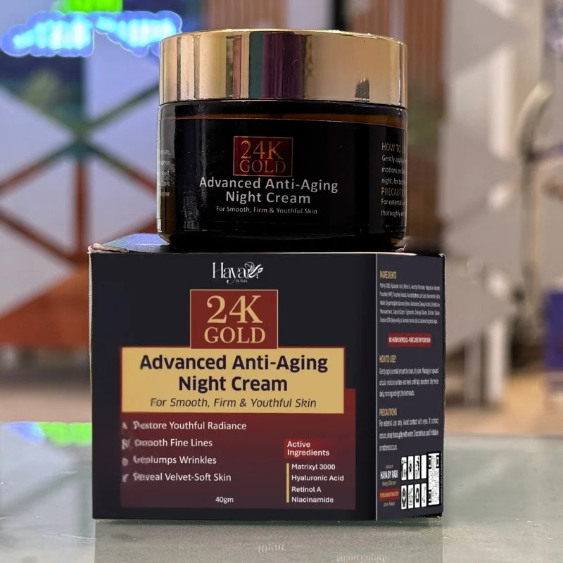 Haya 24K Gold Anti-Aging Night Cream | Retinol & Hyaluronic Acid