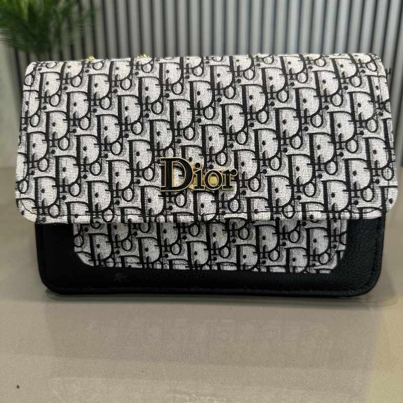 Dior Black Oblique Flap Clutch | Luxury Designer Handbag for Women