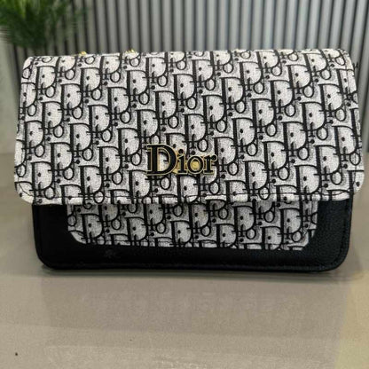 Dior Black Oblique Flap Clutch | Luxury Designer Handbag for Women