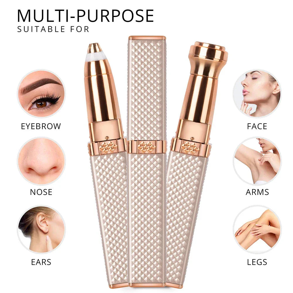 2-in-1 Facial Hair Remover & Eyebrow Trimmer | USB Rechargeable & Painless