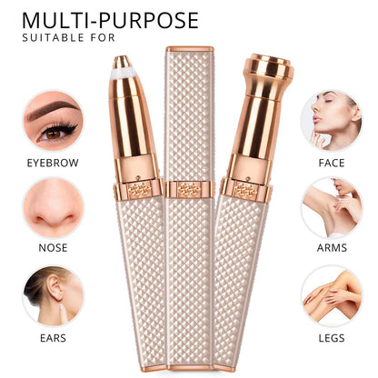 2-in-1 Facial Hair Remover & Eyebrow Trimmer | USB Rechargeable & Painless