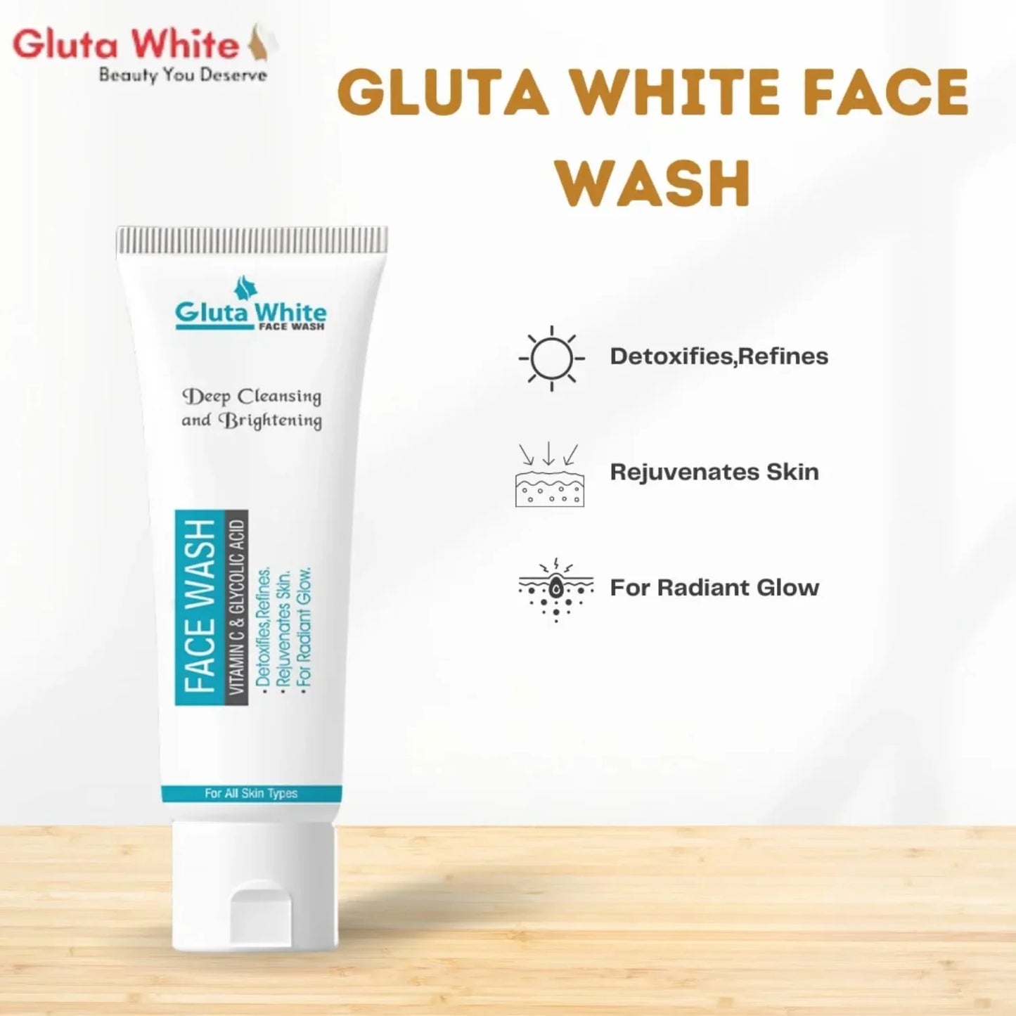 Gluta White Face Wash | Brightening Oil Control Daily Cleanser