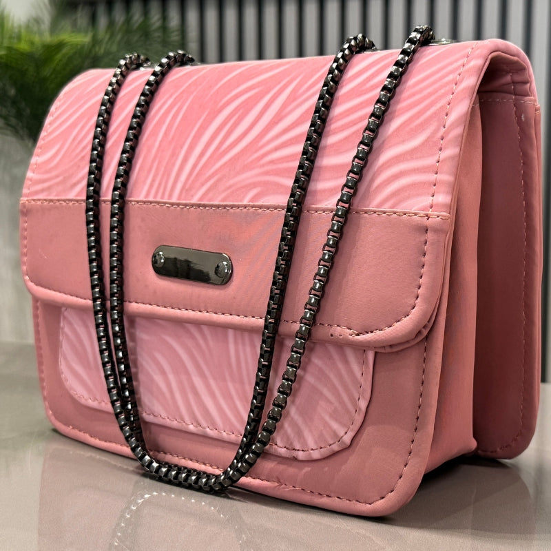 Pink Luxury Faux Leather Shoulder Bag for Women | Casual & Work Use