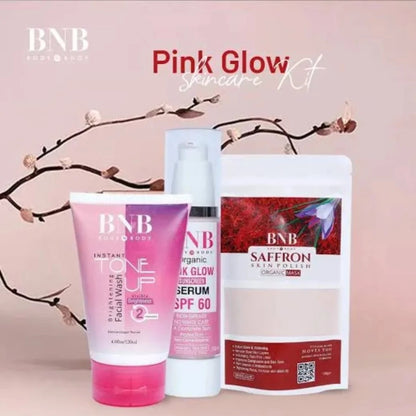 BNB Pink Face Glow Kit | 3-in-1 Wash, Mask & SPF Skincare Set