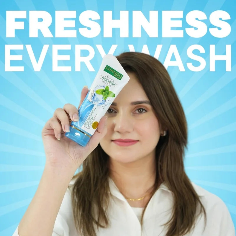 Chando Naturals Mint Cool Face Wash 100ml | Anti-Microbial Cleanser for Oily & Acne-Prone Skin