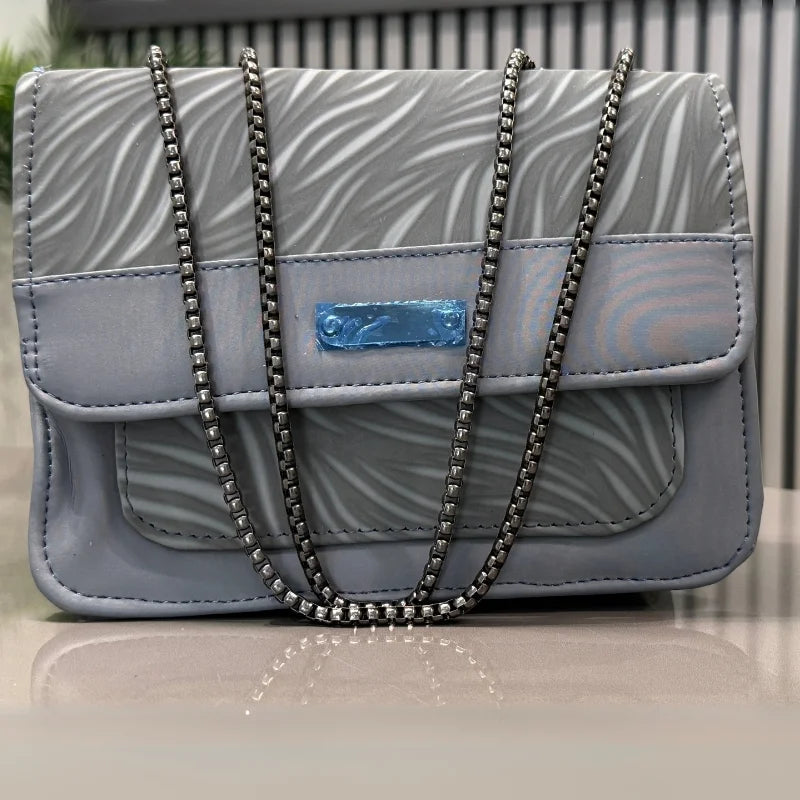 Grey Luxury Faux Leather Shoulder Bag for Women | Casual & Work Use