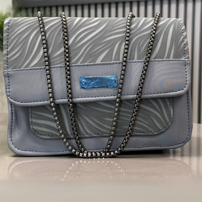 Grey Luxury Faux Leather Shoulder Bag for Women | Casual & Work Use