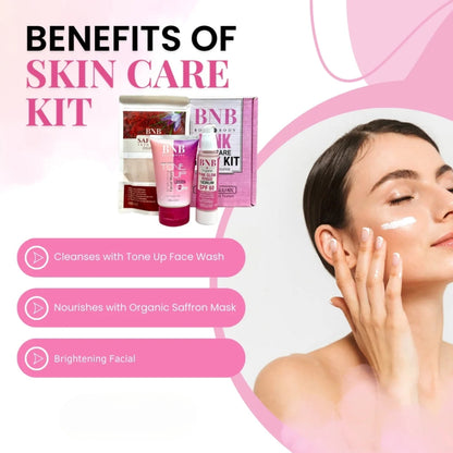 BNB Pink Face Glow Kit | 3-in-1 Wash, Mask & SPF Skincare Set