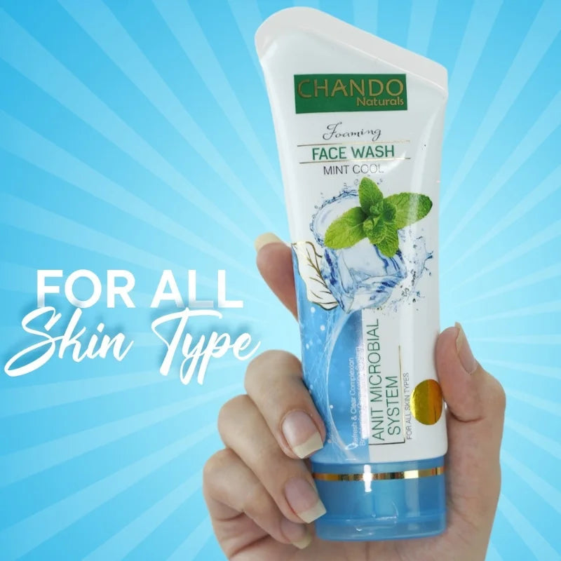 Chando Naturals Mint Cool Face Wash 100ml | Anti-Microbial Cleanser for Oily & Acne-Prone Skin