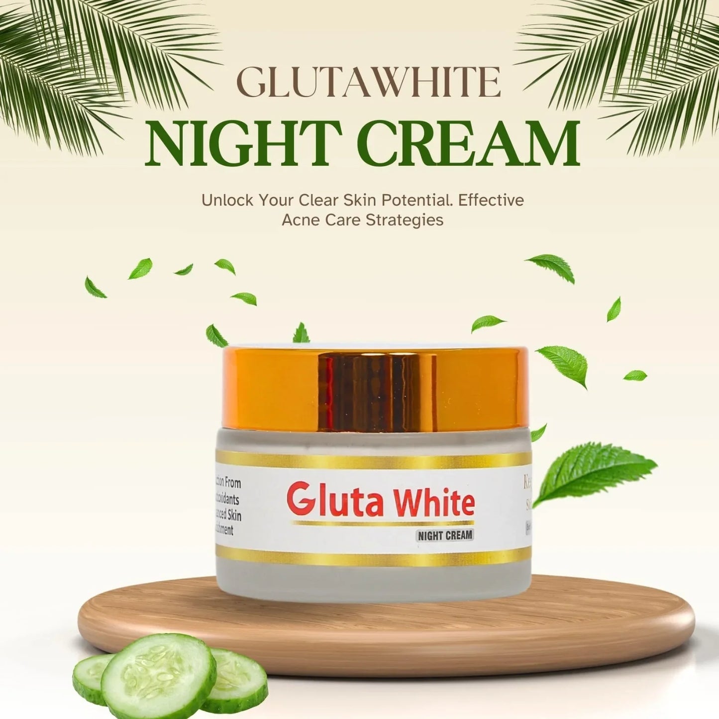 Gluta White Day & Night Cream 50g | Whitening & Anti-Aging Care