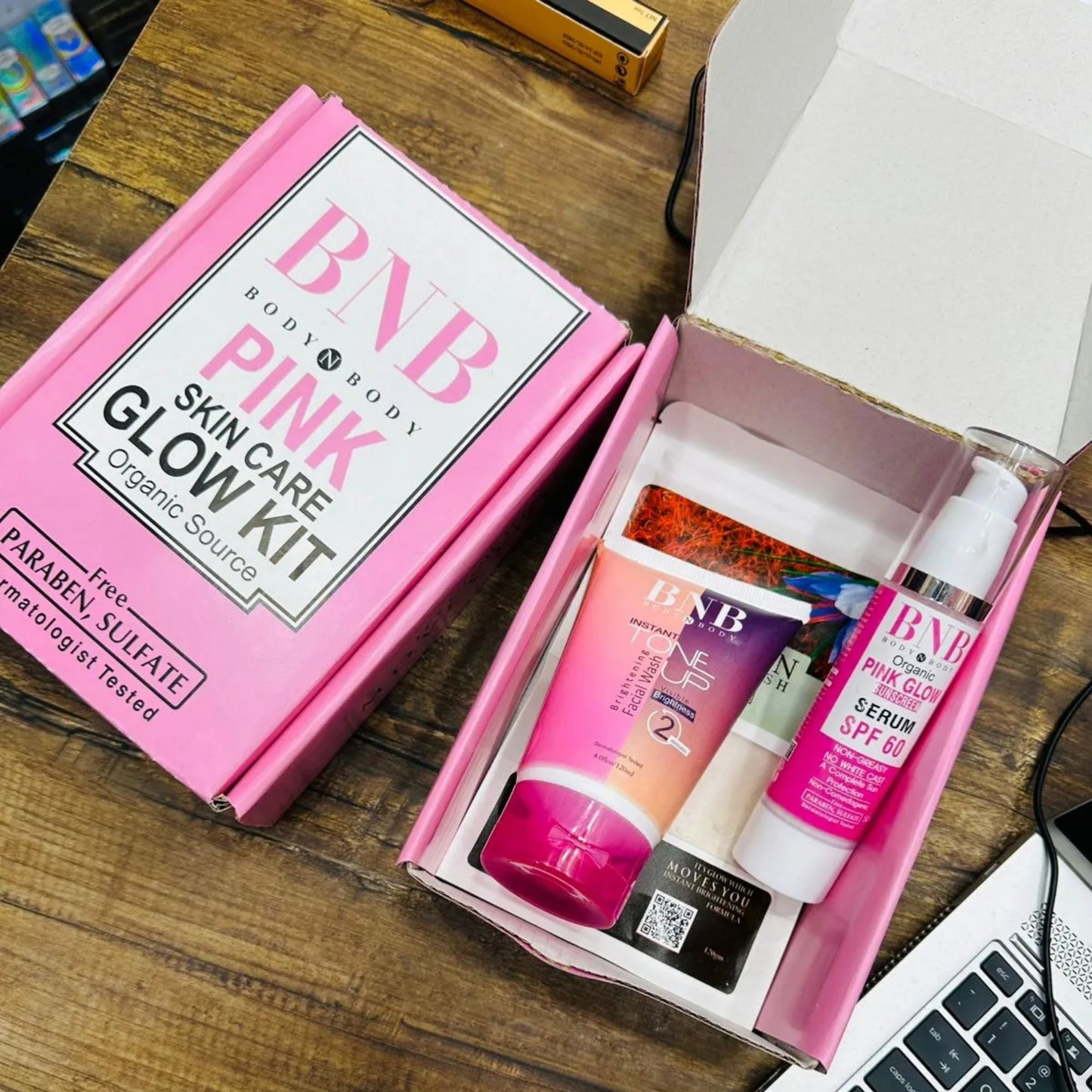 BNB Pink Face Glow Kit | 3-in-1 Wash, Mask & SPF Skincare Set