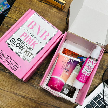 BNB Pink Face Glow Kit | 3-in-1 Wash, Mask & SPF Skincare Set