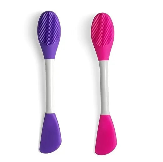 Double-Ended Silicone Face Mask & Cleansing Brush | Reusable Skincare Tool (2 Pack)