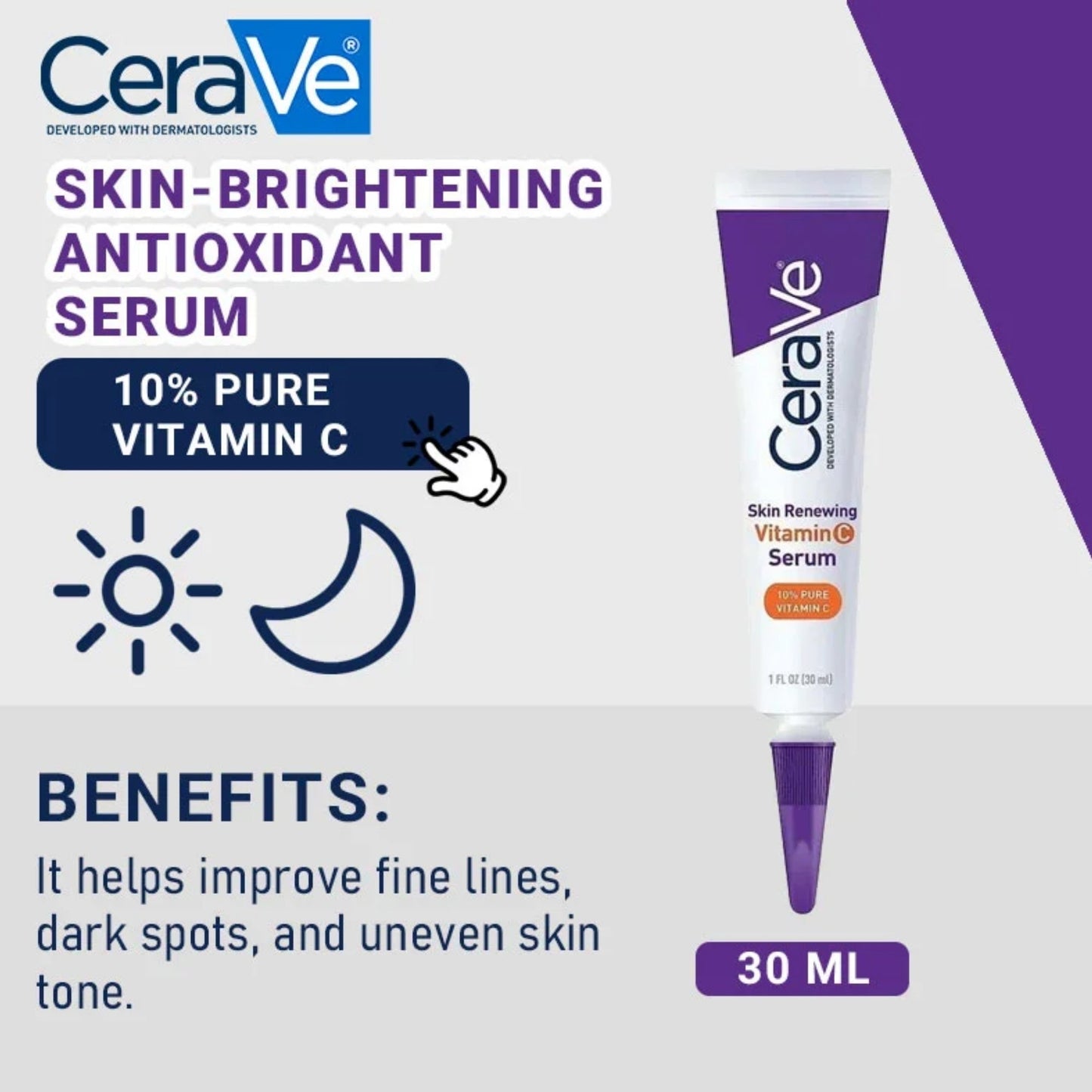 CeraVe Vitamin C Serum 30ml | Brightening & Anti-Aging Skincare
